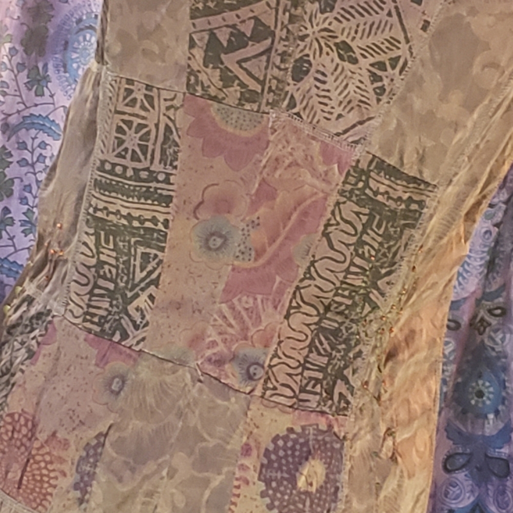 Guru 100% Silk Pattern Patchwork Gorgeous Dress. … - image 6